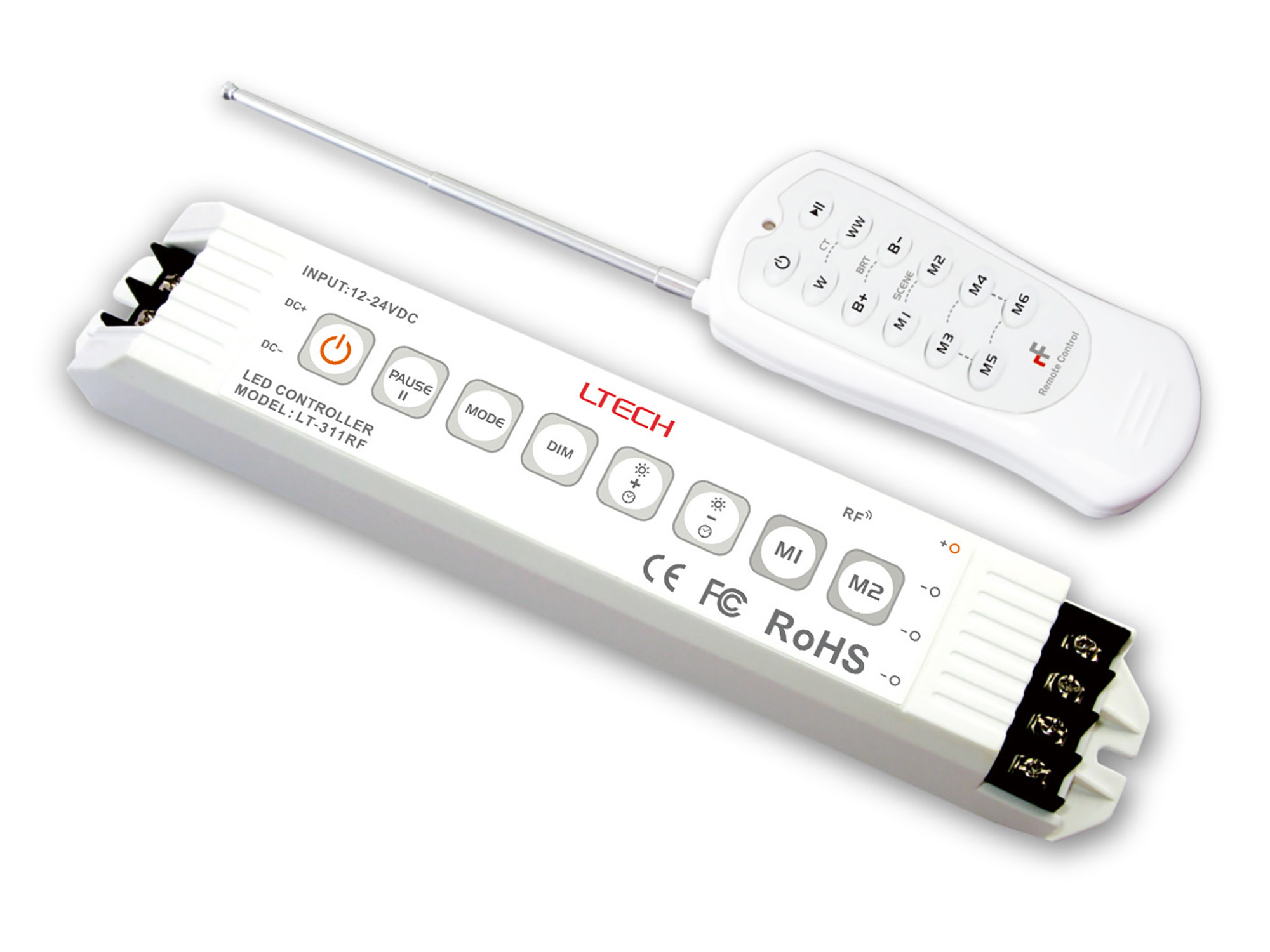 311RF  RF Wireless CV Dimming Controller With Remote 12/24V DC